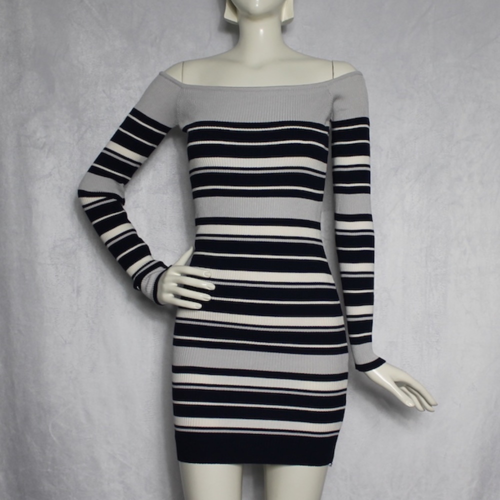 ReVamped Striped Ribbed Mini Dress NWOT